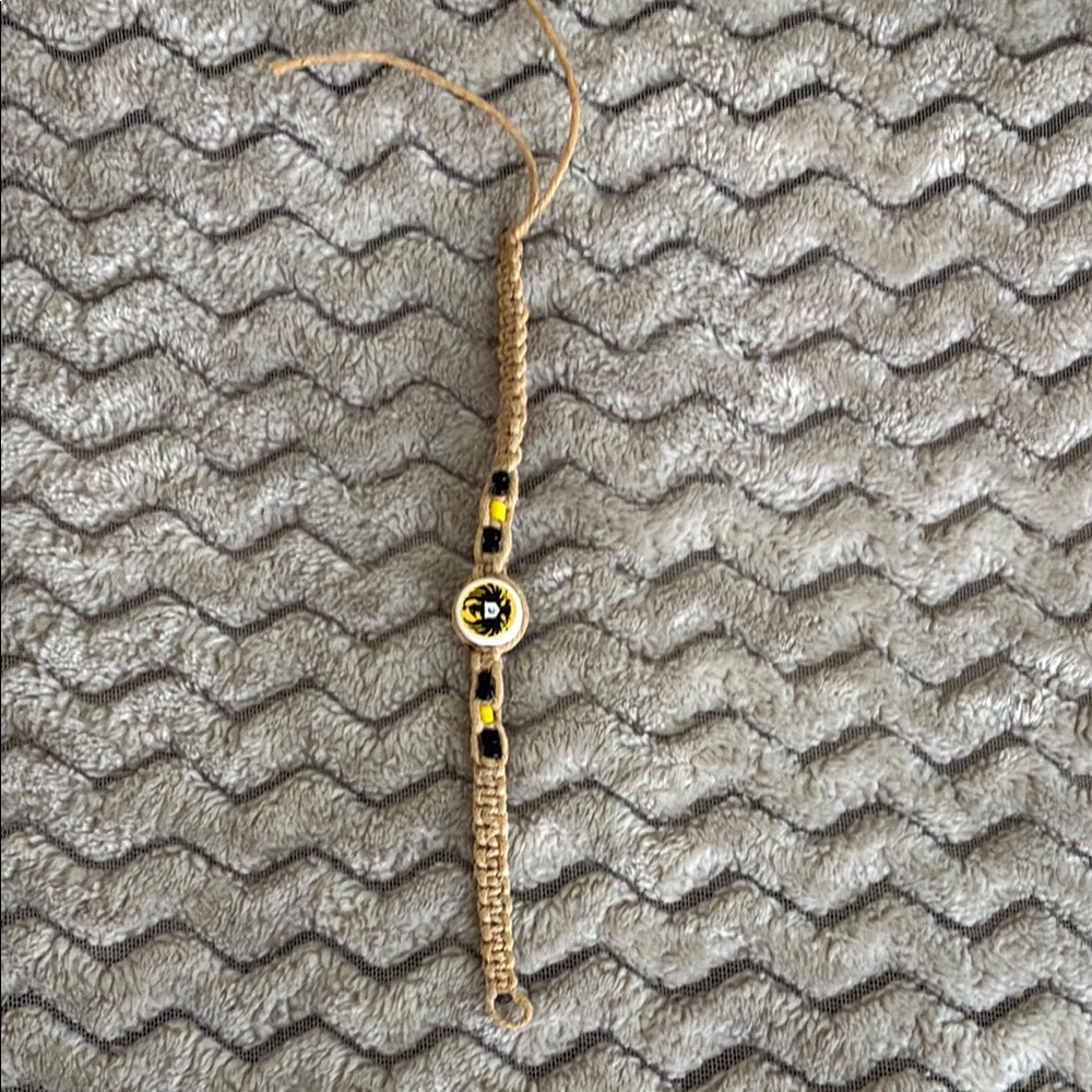 Handcrafted Tan and Black Bracelet